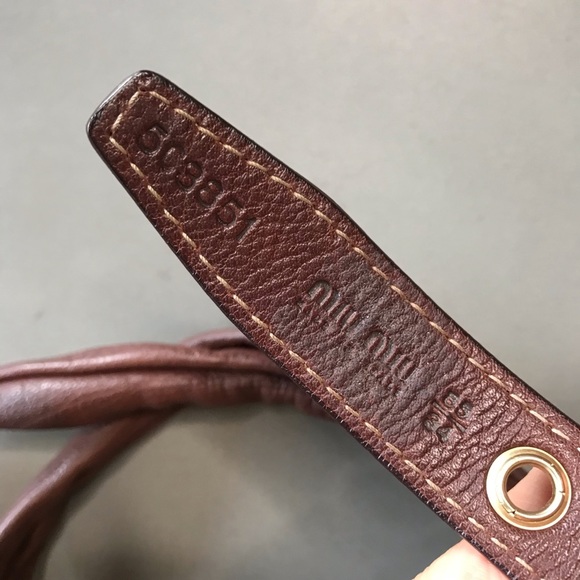 MIU MIU Brown Leather Belt Vintage Y2K